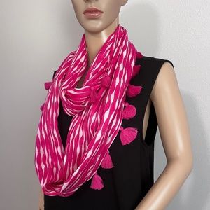 Echo Pink Tasseled Infinite Loop Scarf